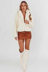 Smoky Mountains Faux Fur Jacket Beige