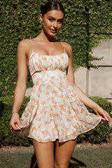 Eternal Sunshine Gathered Bust Babydoll Dress Vintage Orange