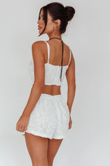 Staycation Lace Bustier Top White
