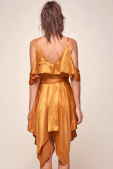 Darby Manhattan Off The Shoulder Dress Tan