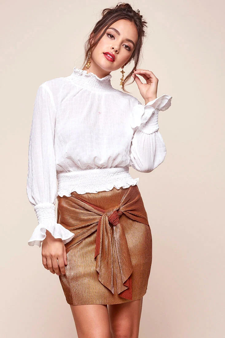 Beza Bow Tie Skirt Rose Gold