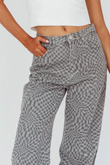 Renegade Printed Denim Pants Charcoal