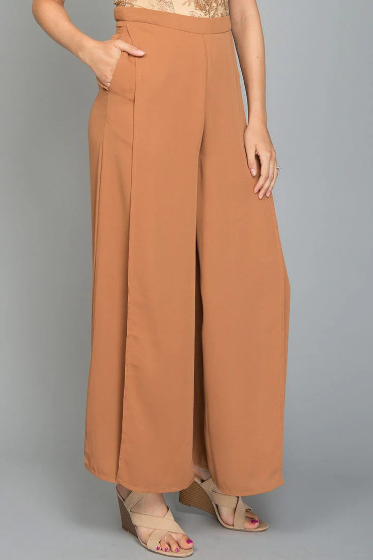 Ayelle Wide Leg Dress Pant Camel
