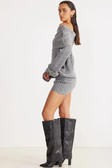 SNDYS Brooks Off Shoulder Jumper Grey