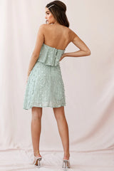 Bel Air Embellished Bandeau Dress Sage