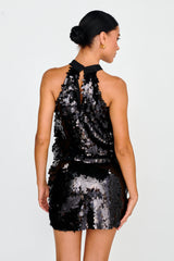 She's So LA  Sequin Top Black