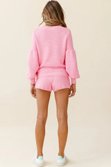 Cooper Drawstring Knit Shorts Hot Pink